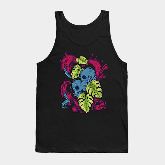 Romantic skull ornament Tank Top by pilipsjanuariusDesign